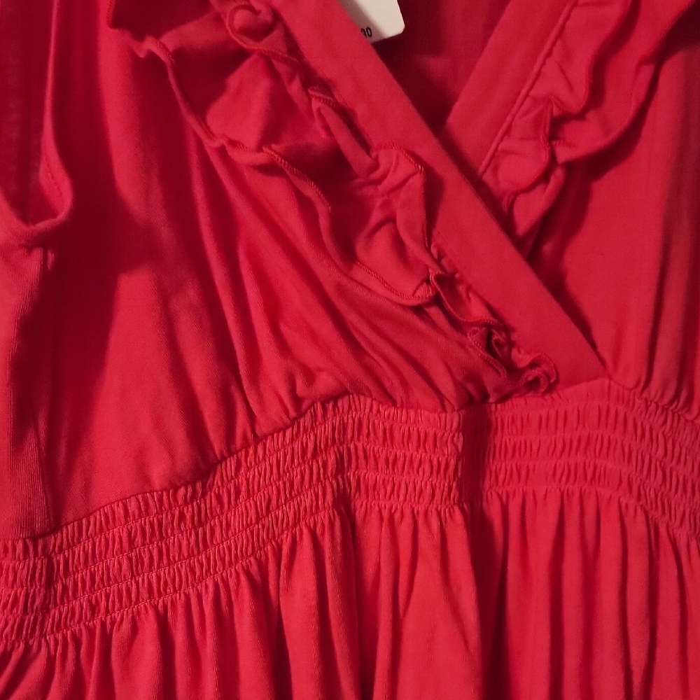 Express Vibrant Red Mini Dress with Ruffles - Picture 5 of 5